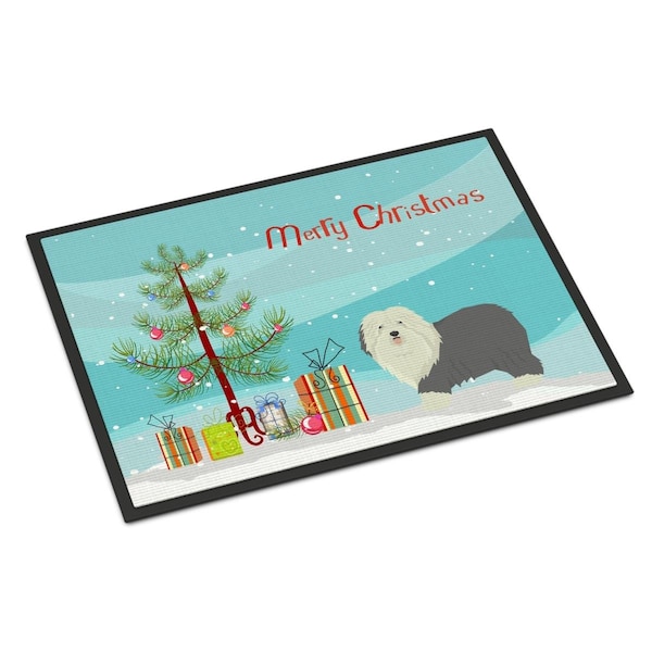 Carolines Treasures 18 x 27 in. Old English Sheepdog Christmas Tree Indoor or Outdoor Mat CK3552MAT - main